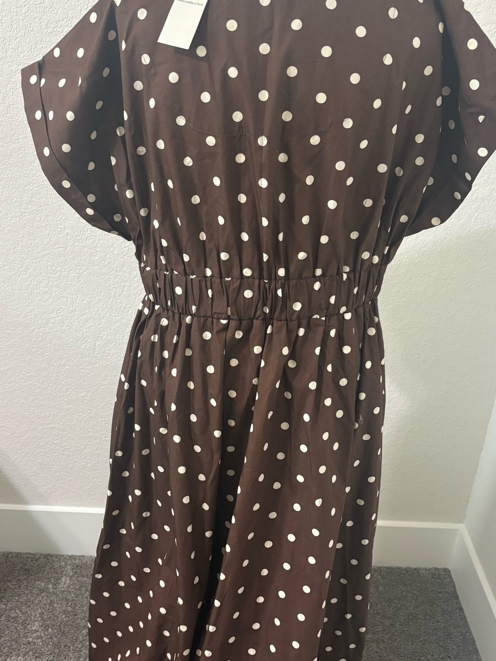 Abercrombie & Fitch Brown Polka Dot Maxi Dress - Picture 2 of 7